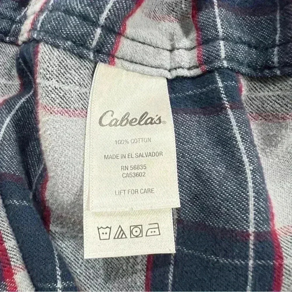 Cabelas Womens Large Blue Plaid Flannel Size Large - Picture 4 of 4